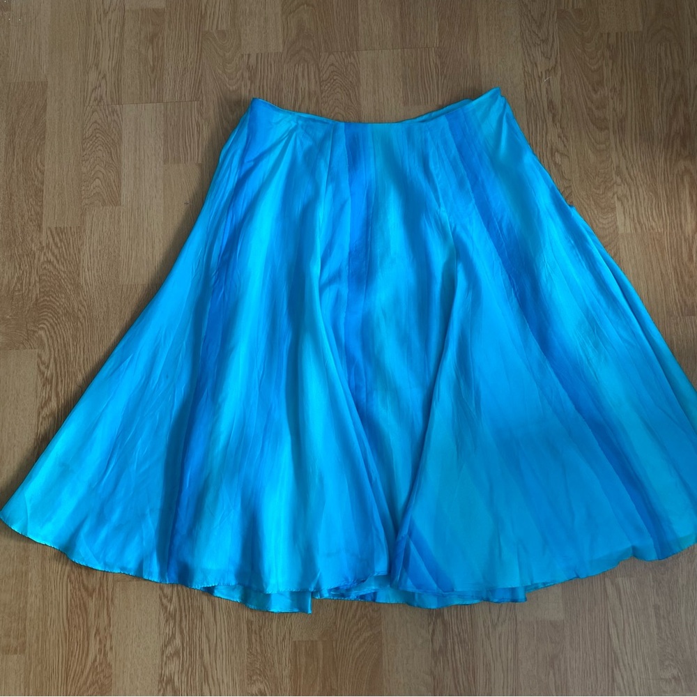 [SOLD] Lauren Ralph Lauren Blue Silk Maxi Skirt Size 6